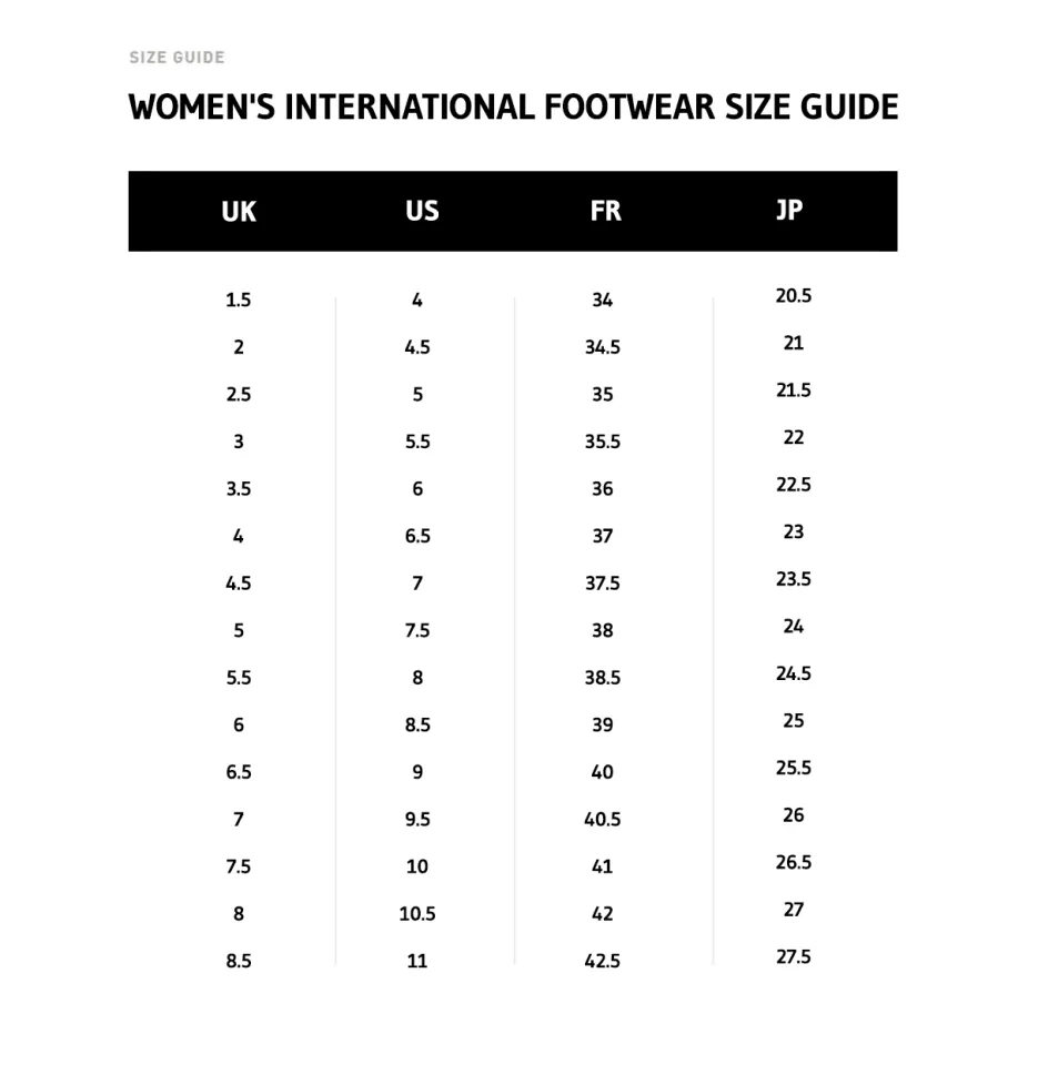 Women's Size Charts – D.U.A.