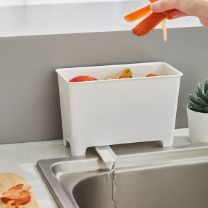 Kitchen Garbage Can Food Waste Filtering Basket Vegetable Drainage Basket Hanging Garbage Can Drainable Garbage Basket