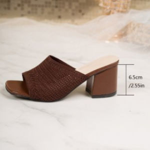 [Free Shipping] New Chunky-Heeled Breathable And Fashionable High-Heeled Sandals With A Large Size Option
