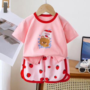 Setelan Baju Pendek Celana Pendek/Setelan Anak Perempuan Bahan Halus Lucu/Baju Anak/Baju Santai/Baju Tidur Anak/Kaos5