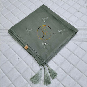 Hijab Segi Empat Paris Premium Coquette Bordir Pita // Jilbab Tassel Coquette