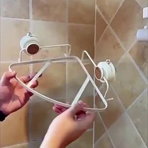 [SG Seller]Suction Cup Bathroom Corner Shelf No-Drill Storage Rack Toiletries Organizer Bathroom Corner Storage Rack