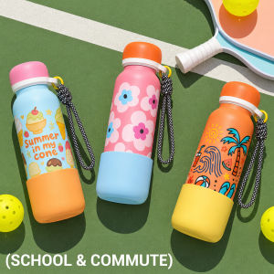 570/720ml Stainless Steel Vacuum Tumbler Hidden Straw Leakproof Sports Bottle with Silicone Boot- HoneyLion