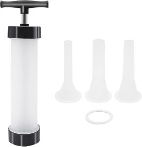 เนื้อสัตว์ด้วยตนเองเครื่องทำไส้กรอกชิ้นส่วน Stuffer เครื่องยัดไส้ไส้กรอกช่องทางโฮมเมด