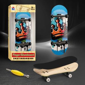 MKEB DIY Maple Wooden Fingerboard 5-Layer Finger Skate Scooter Metal Bracket Bearing Wheel Professional Mini Deck Stunt Toy for Boys