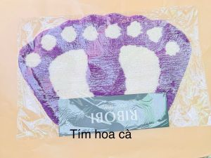 Thảm len mịn chùi chân lau chân hình bàn chân cồ RIBOBI kích thước 40cmx60cm