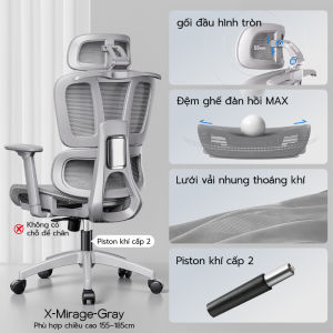 Ghế văn phòng Xpanse L996-Đệm lưng độc lậpTự động đuổi lưng thích nghi | ghế công thái học | ghế xoay văn phòng