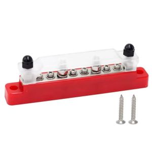 LITUILI M6 Stud Power Distribution Block 12V Waterproof Bus Bar Power Distribution 10 Way Terminal Block Car