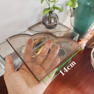 WCUX438160 Lắp đặt không cần khoan Kệ góc bể cá Thiết kế góc tam giác Tiết kiệm không gian Giá đỡ cây thủy sinh Bền bỉ Có thể xả nước Kệ nổi cho bể cá Trang trí nội thất bể cá