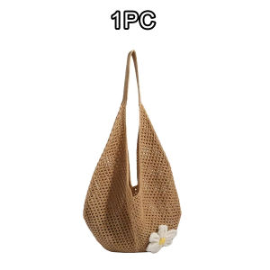 【Buy1take1】New Single Shoulder Crochet Bag For Vacation And Leisure Needle Woven Bag Hand-Held Tote Bag 3D Flower Summer Shoulder Tote Bag