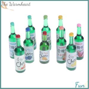 【The Warmheart】 10pcs 1:12 Dollhouse Miniature Wine Drink Model Pretend Play Food Kitchen Toys