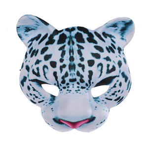 Halloween Snow Leopard Mask Half Face Mask Halloween Animal Mask Masquerade Mask for Men Women Halloween Cosplay Party
