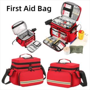 MMLUCK Waterproof Double Layer Medicine Bag Empty Emergency Rescue First Responder Organizer Durable Large Capacity Emergency Trauma Bag for Nurses