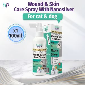 Hegen Pet Wound & Skin Care Spray With Nanosilver For Fungus Itching Ringworm Mange For Dogs & Cats