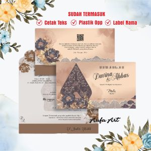 (50 Pcs) Cetak Undangan Nikah Model Wayang Undangan Pernikahan Undangan Khitan Murah Artistik Rustik MQ105 Bisa COD Free Plastik opp dan Label nama