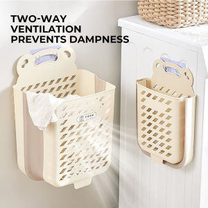 [SG] Foldable Laundry Basket Wall-mounted Dirty Clothes Storage Basket Space Saving Toy Organizer Box Large Capac
