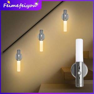 LED motion sensor night lights Magnetic stick lamp USB Rechargeable portable table lamp Wall Light Kitchen Cabinet Light 2 light colors in 1 lamp flashlight emergency torch
