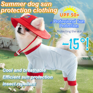 Schnauzer Yorkie Pet Thin Sunsuit Pet Dog Cat Clothes Lightweight Summer Cooling Body Sunsuit