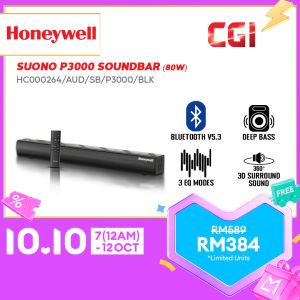 Honeywell Suono P3000 Platinum Series 80W Soundbar - HC000264/AUD/SB/P3000/BLK