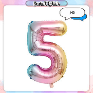 [Happy Kids] 32 Inch Birthday Gradient Color Aluminum Film Decoration Number Balloon 数字铝膜气球 Belon Nombor - BT294