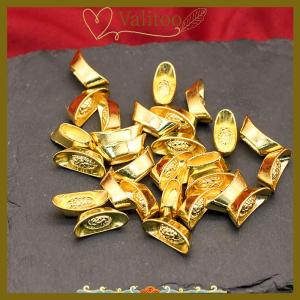 [Valitoo] 10pcs Ingot Chinese Yuan Bao Wealth en Statue Ingots Decor Ornament Decorative Year New Bar Lucky Money Prosperity