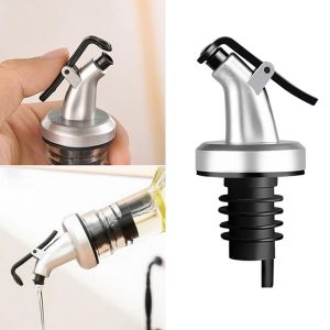 6PCS Kitchen Oil Bottle Clear Glass Dispenser Stainless Steel Vinegar Oil SauceCooking Wine