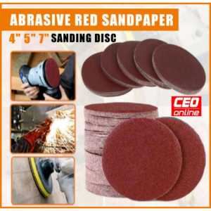 CEO 4"5"7"Red Abrasive Sanding Disc With Hook Loop Mesh Grip Sanding Velcro Kertas Pasir (100mm) (125mm) (180mm)