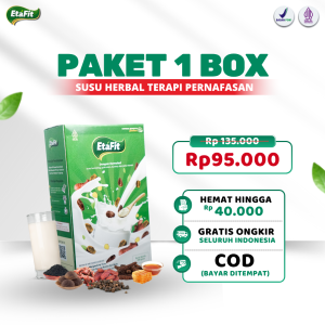 ETAFIT - Herbal Asma dan Sesak Nafas - Susu Kambing Etawa Bubuk Plus Habatusauda Jahe Merah Kurma dan Madu Hutan - Original 100%