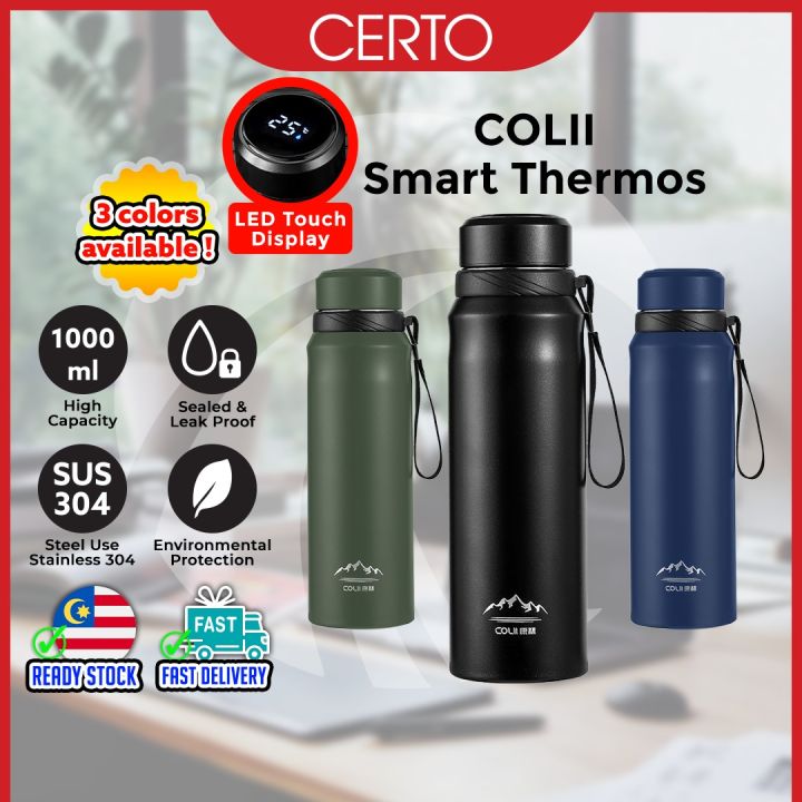 CERTO 1000ml Termos Air Panas Tahan Lama 304 Stainless Steel Smart