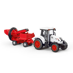 Máy kéo mini + Rơ mooc - Chạy trớn lốp cao su xe máy cày đồ chơi xe mô hình MK05RM