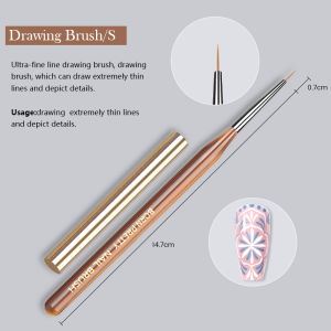 BORN PRETTY Nail Art Brush UV Gel Extension Painting Brush Pen Nail French Stripes Lines DIY Nail Tool