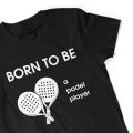 Baju Kaos BORN TO BE A PADEL PLAYER - Atasan Katun Combed Pria Wanita Sablon DTF Hobi Olahraga Sport. 