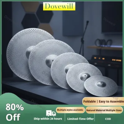Dovewill 5 Pieces Thickened Alloy Mute Cymbal Set Long-Lasting Drum Mute Cymbals Polished Low Volume Cymbals High Quality for Beginners
