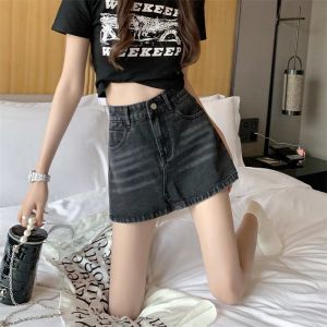 พร้อมส่งทุกไซส์ กระโปรงยีนส์พลีท กระโปรงพลีทสั้น สไตล์เกาหลี เซ็กซี่ กระโปรงยีนส์สั้นเเต่งจีบ มี 2 สี