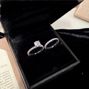 Nhẫn nữ set 2 chiếc full xoàng siêu sáng xi bạch kim trang sức kami N1F+1E