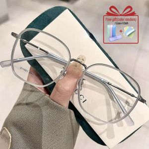 Korean High-quality  Anti-blue Light Graded Glasses for Nearsighted 0-600° Female Matte Metal Frame  for Men and Women