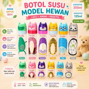 Botol Susu kinawa animal series 250ml dan 125ml bpa free tahan panas