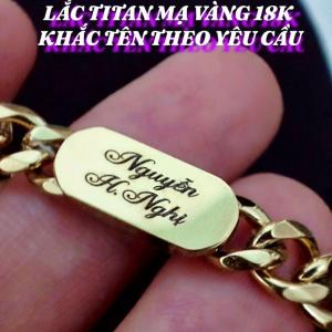 Vòng Tay TITAN Mạ Vàng 18K Khắc Tên theo yêu cầu không rỉ sét không đen