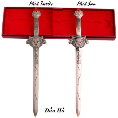 Phong Thuỷ Kiếm Thất Tinh Đầu HổThái Cực 27cm Kèm Dây Đỏ 1 Xu (Chết sát khí Hoá giải phong thuỷ)