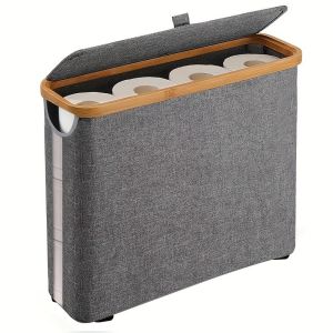 Toilet Tissue Storage Basket Bathroom Foldable Dispenser Toilet Tissue Storage Organizer Space-saving Storage Basket