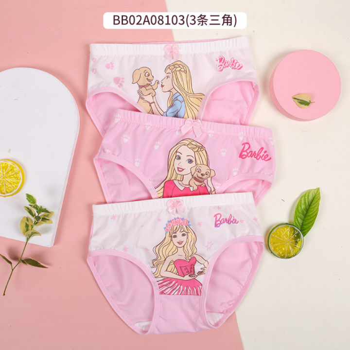 Barbie Children's Underwear Girls' Cotton Boxer Little Girl Triangle All  Cotton Shorts Medium and Big Children Baby Girl without Clippp