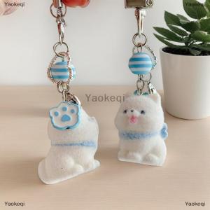 [COD] Yaokeqi Cute Sweet Flocked Puppy Samoyed Dog Phone Chain Lanyard Ccd Camera Charm Accessories Girly Keychain Pendant Bag Ornaments Gifts