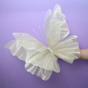 LUXELU Outdoor Artificial Butterfly Giant Gauze 30/50cm 3D Silk Yarn Butterfly 2025 Fake Butterfly Photography Props