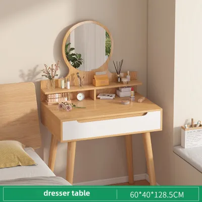 Vanity table with Mirror Minimalist Modern Ins Dressing Table Organizer Integrated