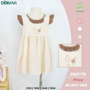 Váy bé gái/  Đầm bé gái công chúa cộc tay cánh tiên bamboo Dokma (6-36m) (JB025 - DB2176 - DB2864)