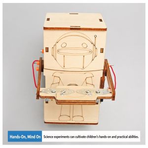 Handmade Wooden Robot Kit - Physics Experiment Demonstration - DIY Coin Eating Robot - Safe Material - Creative Thinking - Interesting Experiments - Hand-Eye Coordination - Parent-Child Interaction