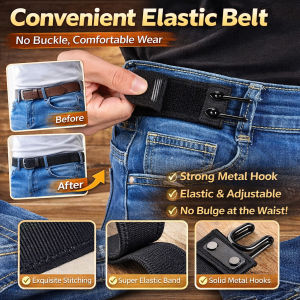 Relax Belt Elastic Waistband With Metal Hook Practical Stretchable Strap For Everyday Use