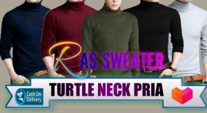 SWEATER TURTLENECK PRIA POLOS PREMIUM - Sweater Rajut kerah tinggi Tebal Basic Outfit Hangat Korea