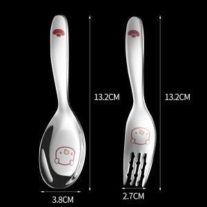 Kids Baby Self-feeding Spoon Fork 316 Stainless Steel Tableware Cutlery Kutlery Kanak-kanak