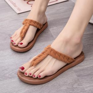 Lightweight Velvet Ladies Sandals Anti Slip Durable Flip Flops Trendy Summer Outdoor Casual Shoes